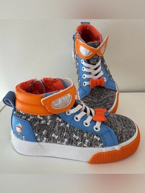 Blippi Kids High-Top Sneakers with Orange & Blue Accents Size 9
